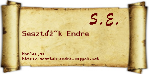 Seszták Endre névjegykártya