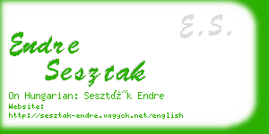 endre sesztak business card